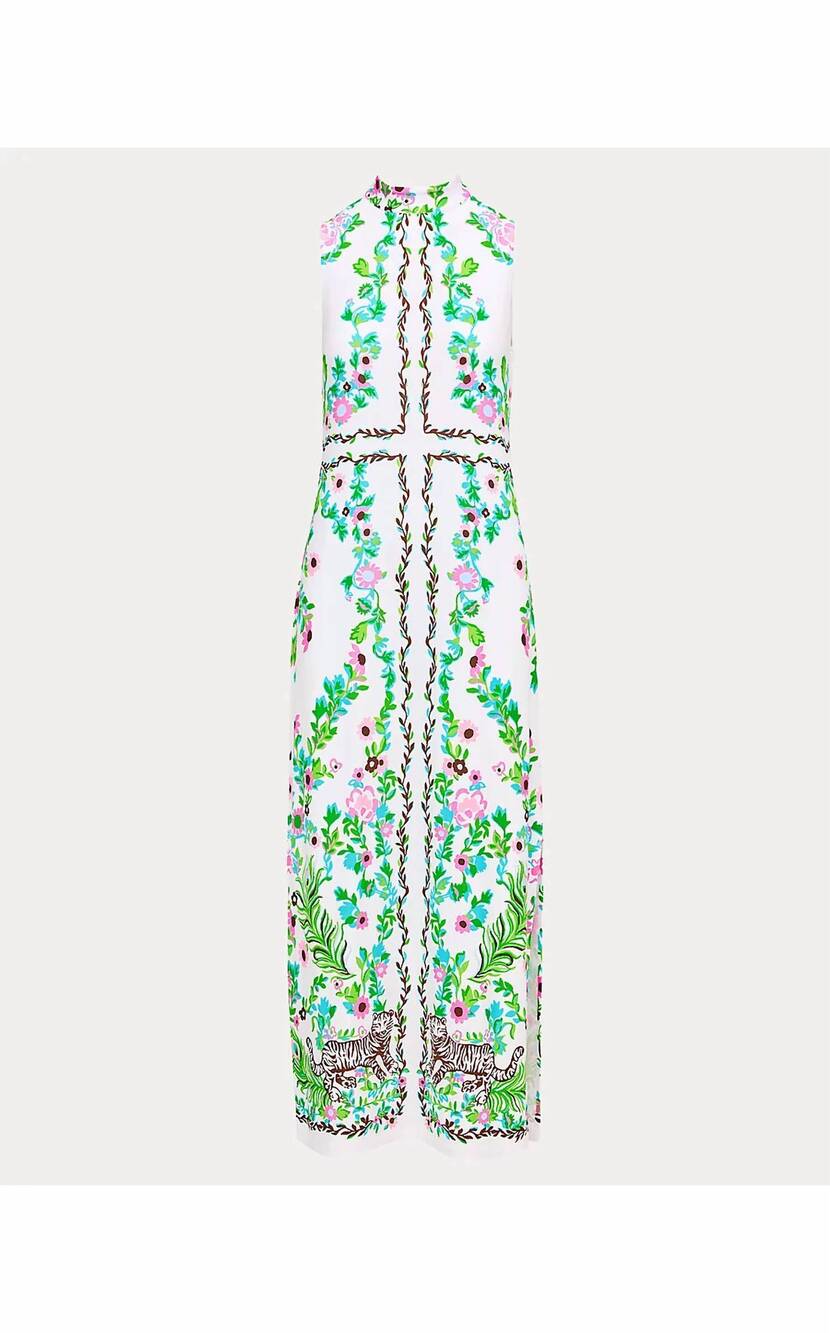 NEW LILLY PULITZER wellington maxi dress in resort white royal zoo engineered - Picture 7 of 7